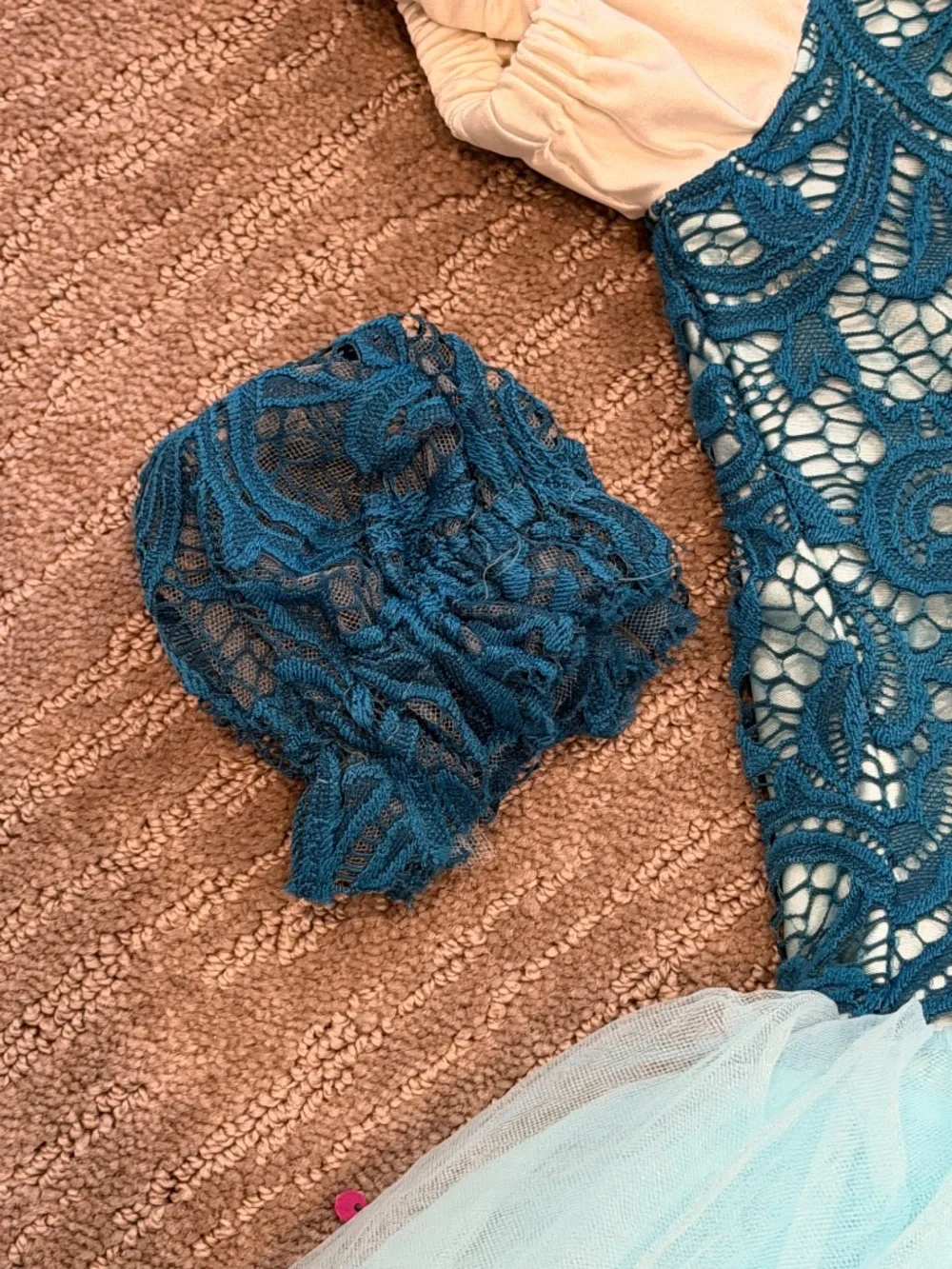 Tenth House Revolution Teal Lace Peasant Dress RC20977 In Medium Child Size